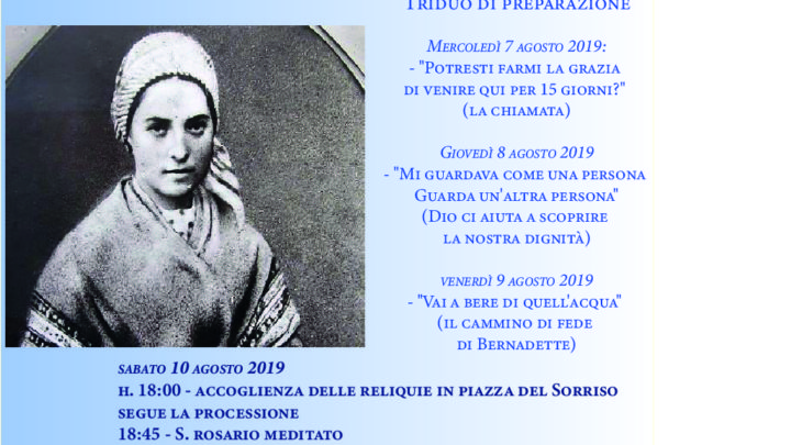 ACCOGLIENZA RELIQUIE SANTA BERNADETTE