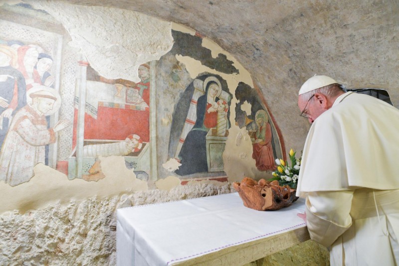 Papa Francesco a Greccio
