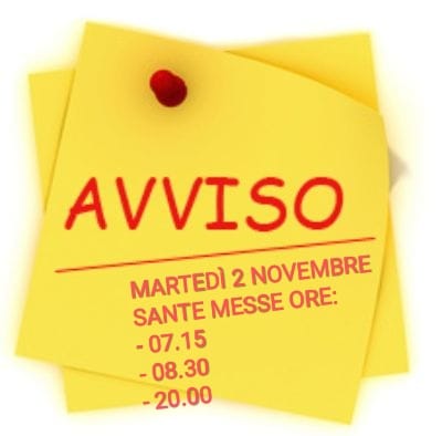 Orari messe 2 Novembre