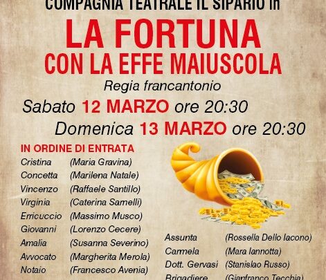 Spettacolo Teatrale 12 e 13 Marzo