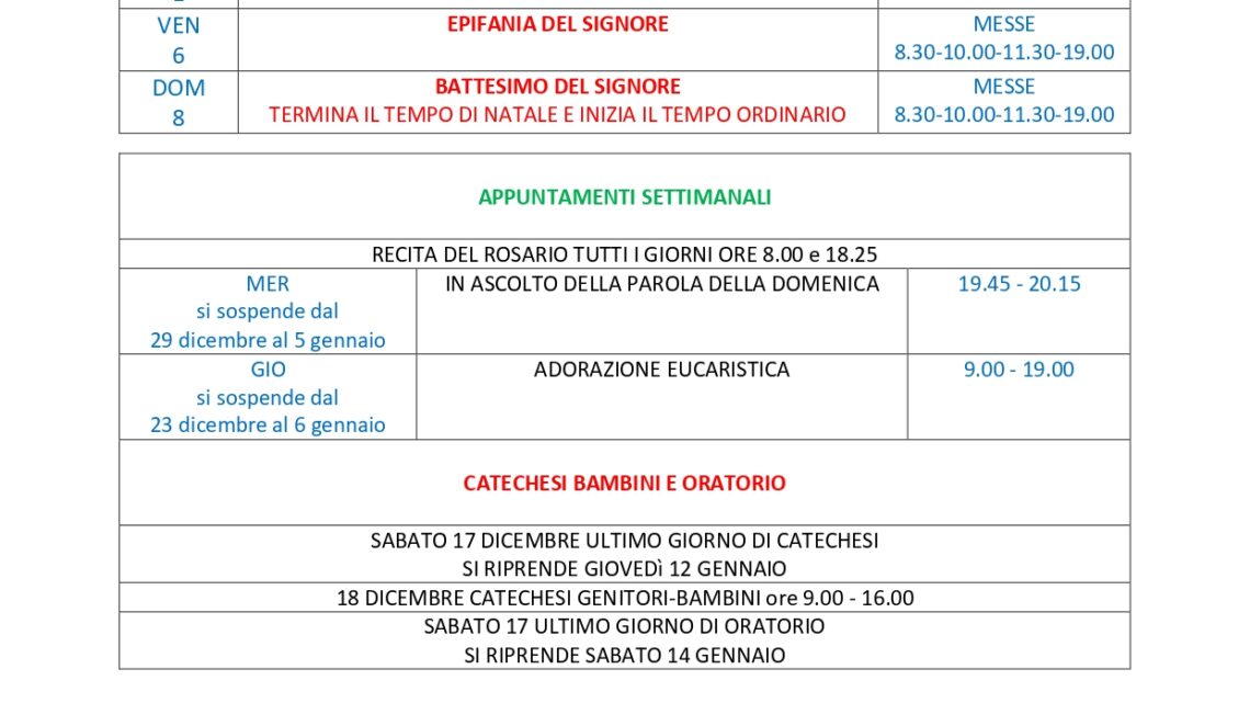 Calendario Liturgico Pastorale Avvento e Natale 2022