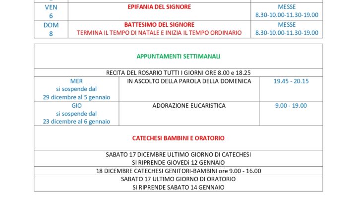 Calendario Liturgico Pastorale Avvento e Natale 2022