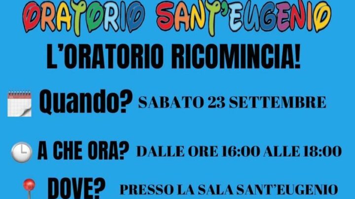 Ricomincia l’oratorio: appuntamento sabato 23 settembre