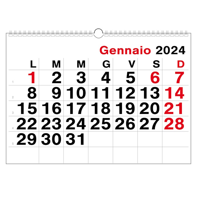 Calendario Liturgico-Pastorale Gennaio 2024
