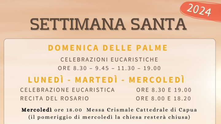 Programma Settimana Santa 2024