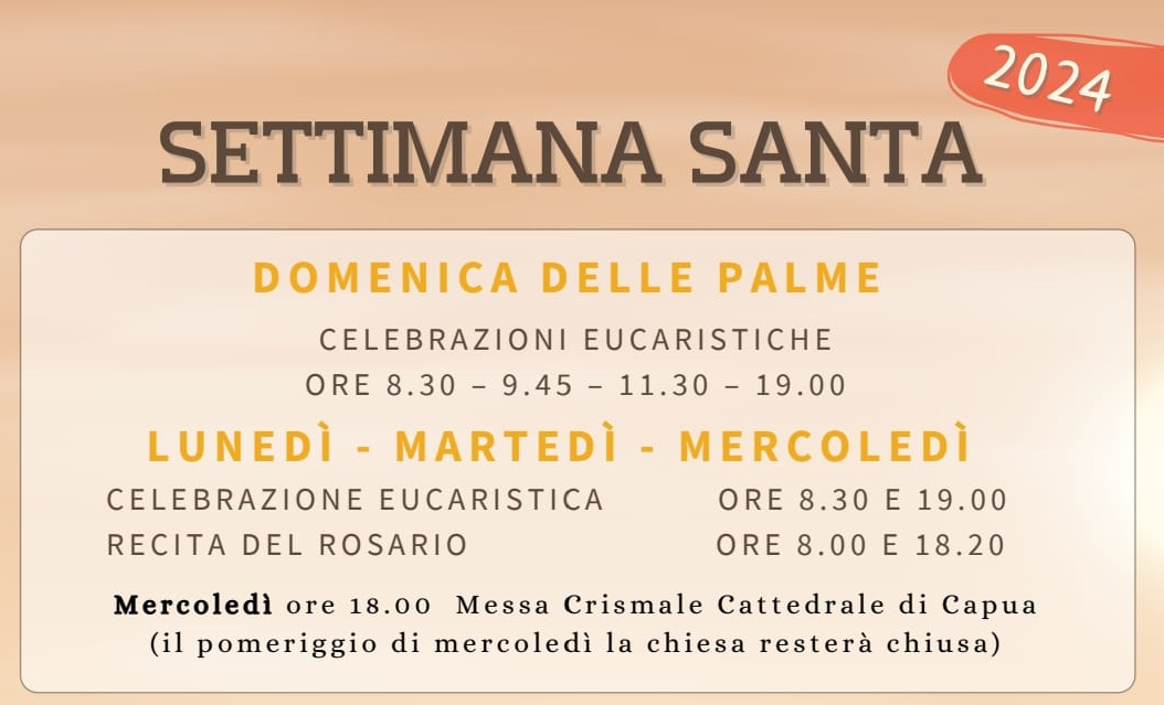 Programma Settimana Santa 2024